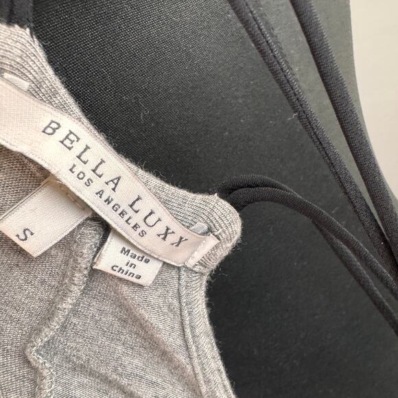 Bella Luxx Heather Gray Top Stretch Halter Neck Sleeveless Pullover Size Small S - Picture 5 of 6